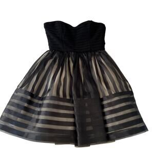 Vintage Y2K 2000s Betsey Johnson Black Strapless Mini Dress Sz 2 Prom Hoco